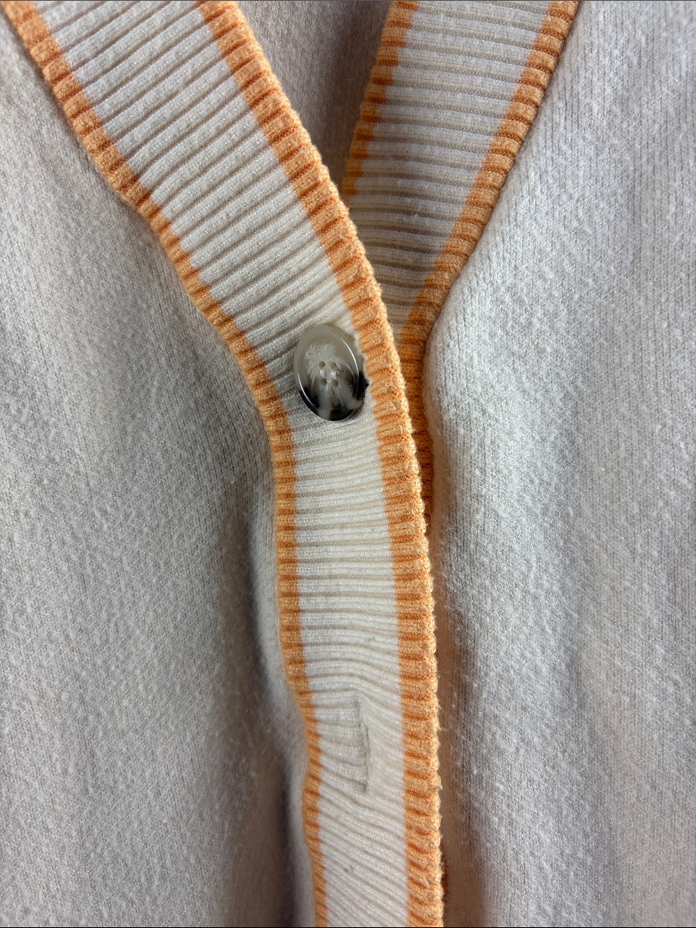 By Together Varsity Style Smiley Face cream/orange Sweater Size M - Picture 7 of 7
